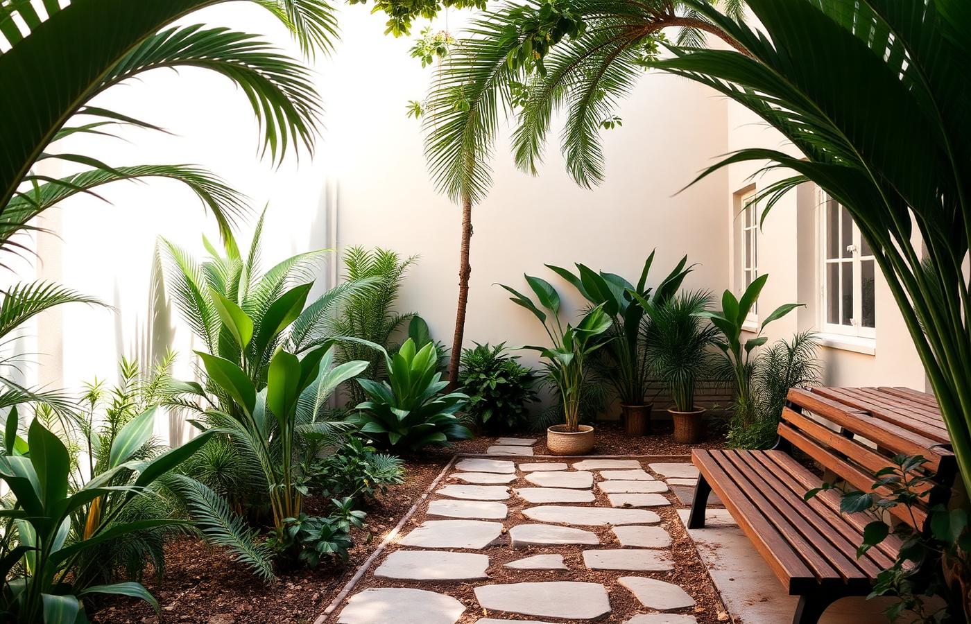 Jardim interno do Centro Terapêutico Recomeçar